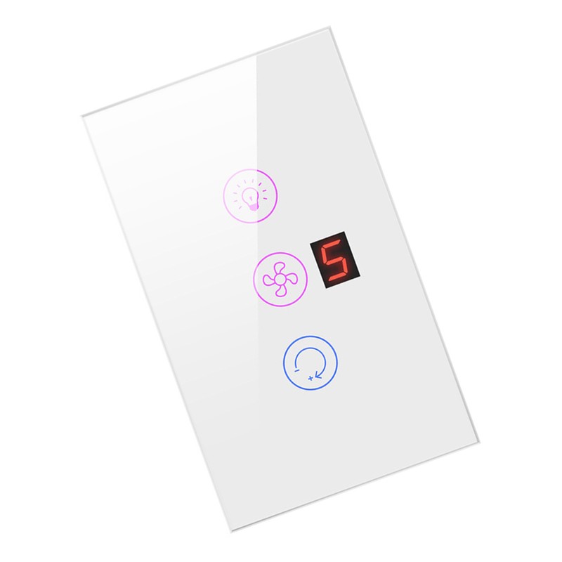 Tuya WiFi Intelligent Touched Screen Fan Light Switch Speed Adjustable