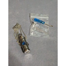 Unbranded Cremation Urn Necklace For Ashes Keepsake Stainless Steel Blue SEP Birth Stone