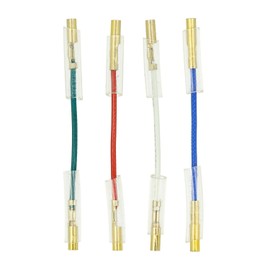 THAKKER HLW-01G - Four Colour-Coded Headshell Cables | Pure Copper Cable | Oxygen-Free (6N-OFC: 99.9999%) | Gold-Plated Cable Lugs | 40 mm Long