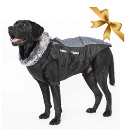 Vivi Bear Dog Coat Large Dogs, Waterproof Dog Coat, Integrated Chest Strap Design, Dog Jacket, Soft Fleece Neck Protection, Suitable for Medium to Large Dogs Outdoors