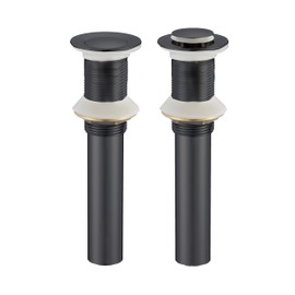 Bathroom Sink Drain Pop Up without Overflow Vessel Sink Lavatory Vanity Drain Stopper (Matte Black)