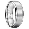 King Will Men's Tungsten Carbide Ring 8mm Polished Beveled Edge