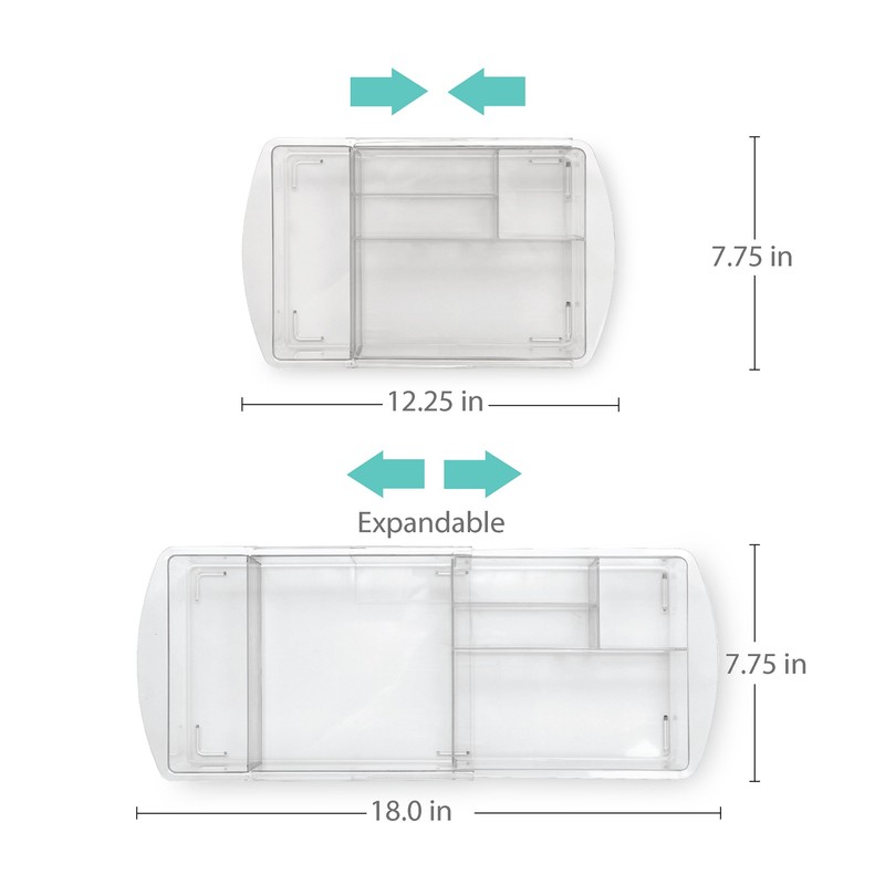 BINO Multi-Purpose Plastic Drawer Organizer, 7 Section Expandable