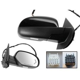 APA Replacement Power Folding Mirror for 2007-2014 SILVERADO SIERRA YUKON TAHOE SUBURBAN AVALANCHE with 7 Dot LED Signal Memory Puddle Light Heated PTM Smooth Cap Passenger Side GM1321377 GM1321436