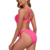 RELLECIGA Women's Push-Up Bikini Set Underwire Bikini Top with Tie