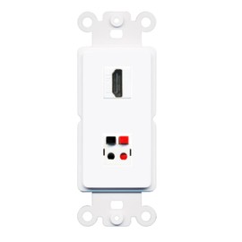 RiteAV - HDMI Speaker Port Wall Plate Decorative (Rocker) White