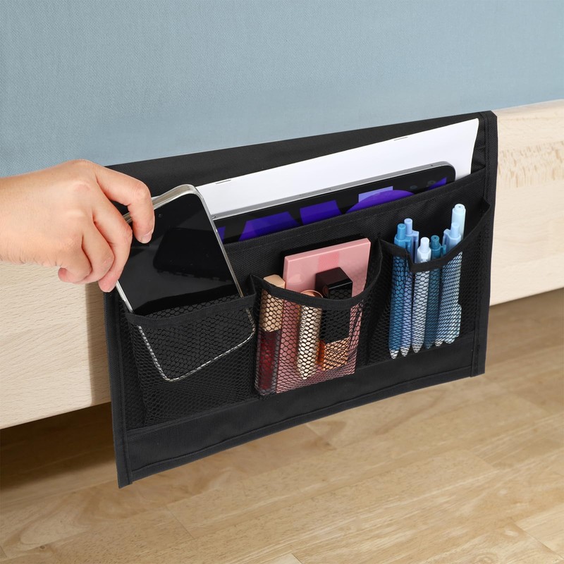 Andibro Bedside Storage Organizer with 4 Pockets, Oxford Cloth Bedside