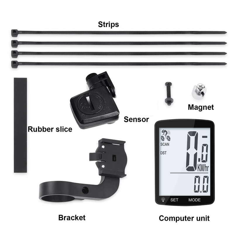 Ewolee Cycle Computer, Bicycle, Wireless Cycle, Speedometer, Large Screen Display,