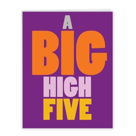 NobleWorks Big High Five - Congratulations from Us Card with Envelope (Letterhead 8.5 x 11 Inch) - Much Praise J3223CGG-US