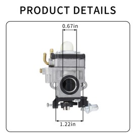 63022 Carburetor Kit for Harbor Freight 52CC 2HP Predator Earth Auger 56257 with Gasket, Primer bulbs, Spark plug and Fuel Line Kit