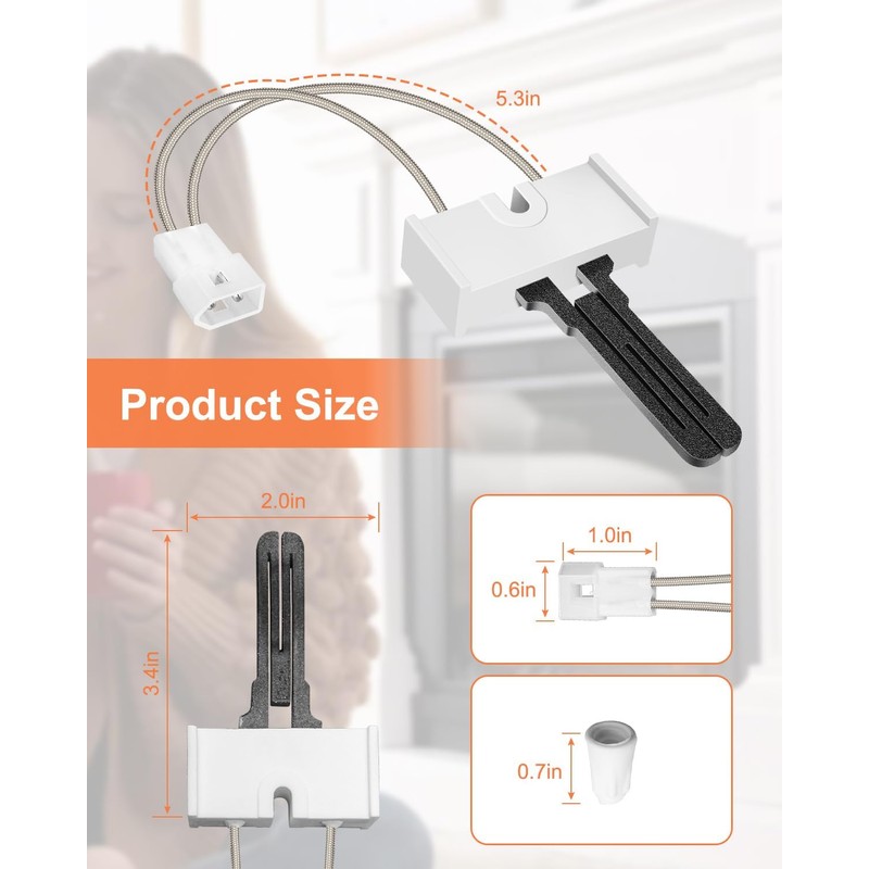 2 PCS LH33ZS004 Furnace Hot Surface Ignitor Compatible with Carrier