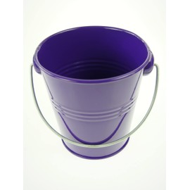rackcrafts.com Large/XL Metal Sand Water Paint Pails Buckets Party Favor Wedding Baby Shower (L - Purple)
