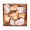 Pack of 8 white and gold metal heart decorations