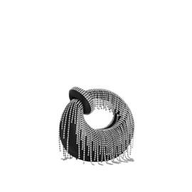 JW PEI Women's Abacus Top Handle Bag - Satin Artificial Crystal Black - Mini