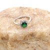 Uloveido White Gold Plated Simulated Emerald Birthstone Rings Square CZ