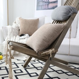 Kevin Textile Pillow Covers Star Faux Linen Cushion Cases Super Soft Throw Pillow Sham for Bedroom/Sofa/Car, 2 Pcs, 24"x24", Natural Linen