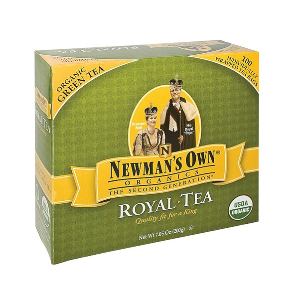 Newman's Own Organics Organic Royal Green Tea, 40 Tea Bags per Box (Case of 6 Boxes)
