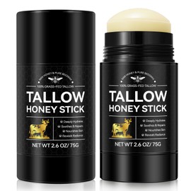Beef Tallow Honey Care Stick 75g - 100% Grass-Fed Sebum with Shea Butter & Olive Oil, Intensive Moisturiser for Dry & Sensitive Skin, Face & Body