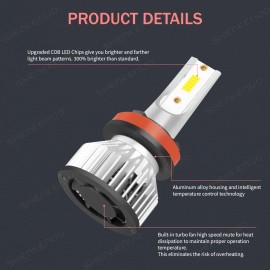 SHENKENUO Bombillos LED Focos Para Auto Carro H11 Luz De Coche Faros Faro Delanteros 2 PC