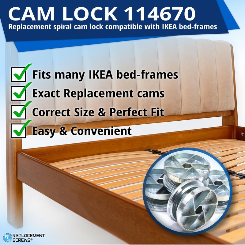 ReplacementScrews Bed Frame Cam Wheel Locks Compatible with IKEA Part