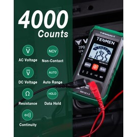TM-510 Multímetro digital, 4000 cuentas, medición inteligente, voltímetro de rango automático probador de voltaje con función de voltaje sin contacto
