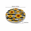 oFloral Sunflower Coasters for Drinks Wavy Stripe Vibrant Summer Fall