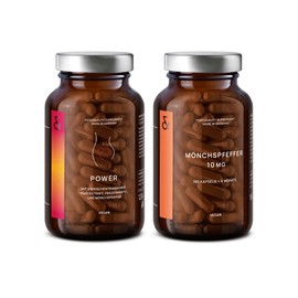 CLAV® Women's Power Set - N°22 Power Vitamins for Women Hormone Balance + Monk Pepper Extract 4:1 High Dose with 10 mg Vitex Agnus Castus - For 2 Months