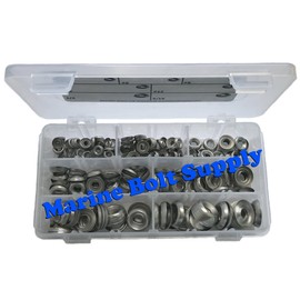 Marine Bolt Supply Stainless Steel Finishing Cup Washer Assortment Kit (Sizes #4 to 5/16")