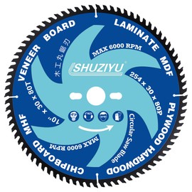 LSHUZIYU. 254mm 80T, Centre Hole 30mm with 25.4-22.23-20-15.88mm Washer. Wood Working Circular Saw Blade. Mitre Saw Blade, Table Saw Blade