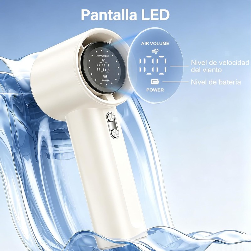 Ventilador Turbo Portátil de Mano,4000mAh Mini Ventilador,100 Velocidades