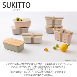 Takenaka T-36394 SUKITTO Skit 1-Tier Lunch Box, Made in Japan, Gray, 25.4 fl oz (750 ml)