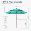 Patio Kingdom 10FT Patio Umbrella 3 Tiers Outdoor Market Umbrella