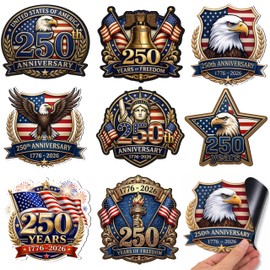 8 PCS 250th Anniversary USA Patriotic Car Magnet