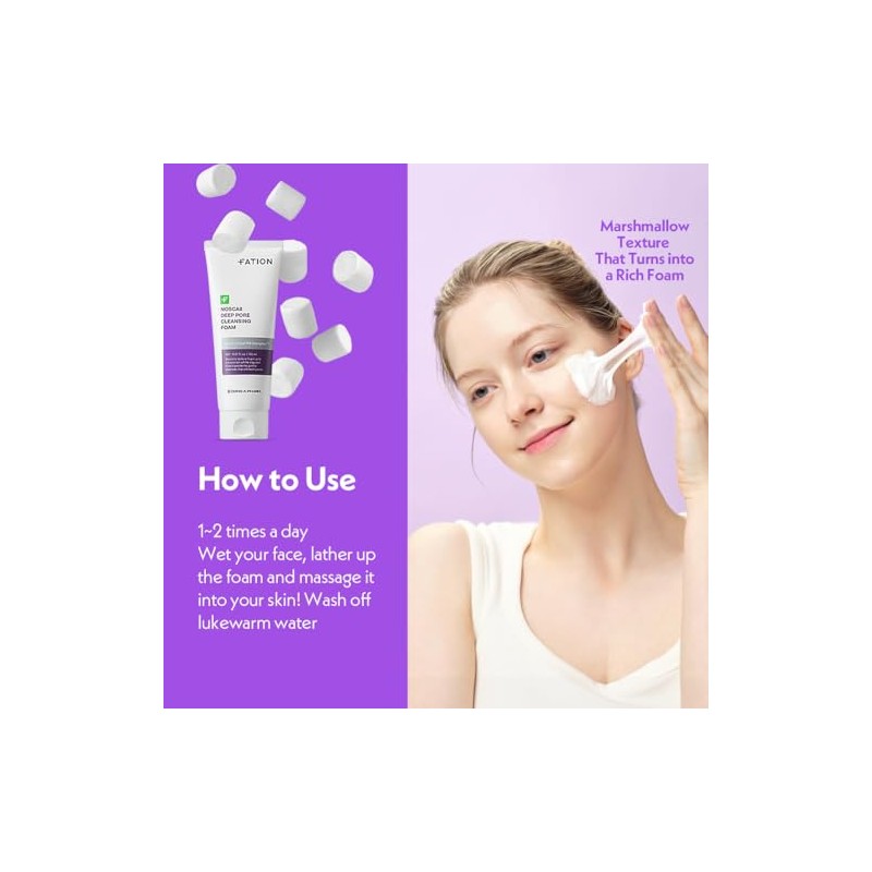 Fation Espuma Limpiadora Poros Nosca9 Piel Sensible Limpiador Facial Coreano