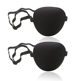 2PCS Eye Patch, Eye Patches for Adults, Eye Patches for Adults Medical, Left or Right Eyes, Adjustable Buckle to Treat Lazy Eye Amblyopia Strabismus for Adults(Black)