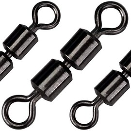 Fishing Tackle, High-Speed Double Rolling Swivels Black Stainless Steel Strong Strength Terminal Connectors Trout Fly Fishing Gear Catfishing Accessories For Line Hooks (Size 5 30 Pcs Test 70 Lb)