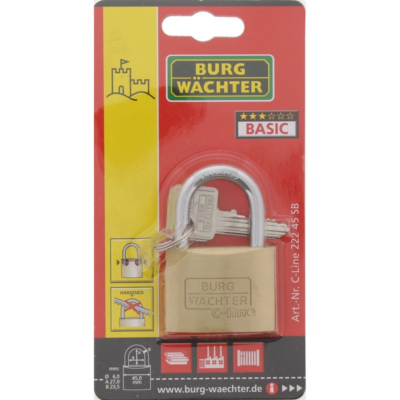 Burg Wächter 222 45 Padlock 45 mm C-Line