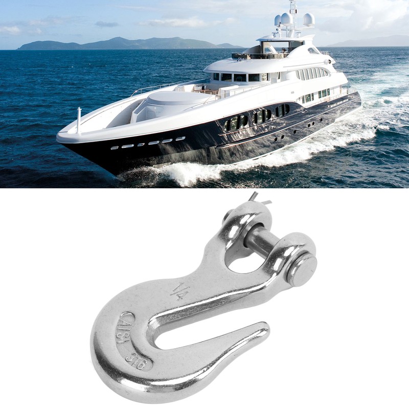Marine Boat Slip Lifting Hook 1/4in 1000lbs Load Bearing Capacity