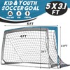 Kids Soccer Goal for Backyard, 5×3, 6×4, 9×5FT Easy Foldable