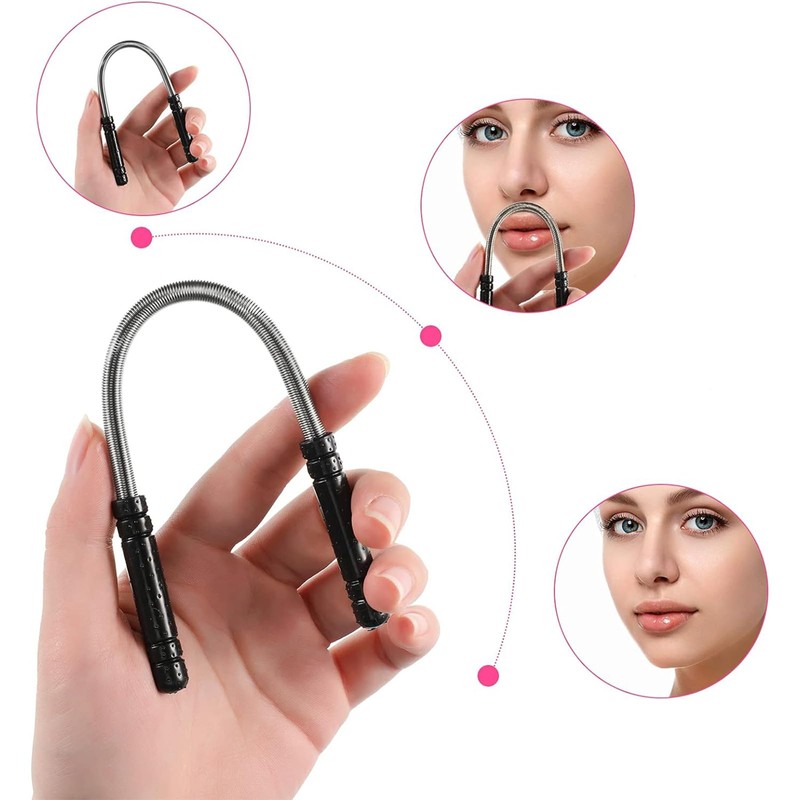 2 Pieces Facial Hair Remover Spring Eyebrow Face Epilator Threading