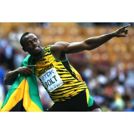 Usain Bolt Jamaica Flag Poster 36X24 inches