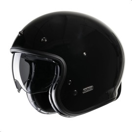 HJC V31 Solid Open Face Motorcycle Helmet with IS-10 Visor, DOT Approved (Black, Medium)