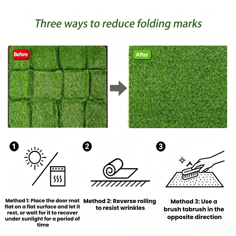 Minicoco Artificial Fake Grass Door Mats Garden Doormat Outdoor Rug