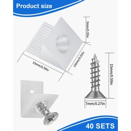 TPZORJX 40Pcs Rückwandverbinder, Schubladen Keile, Schrankrückwand Befestigung Kunststoff Rückwandhalter mit Schrauben für Reparaturschränke, Bücherregale, Schubladen und Schrankböden