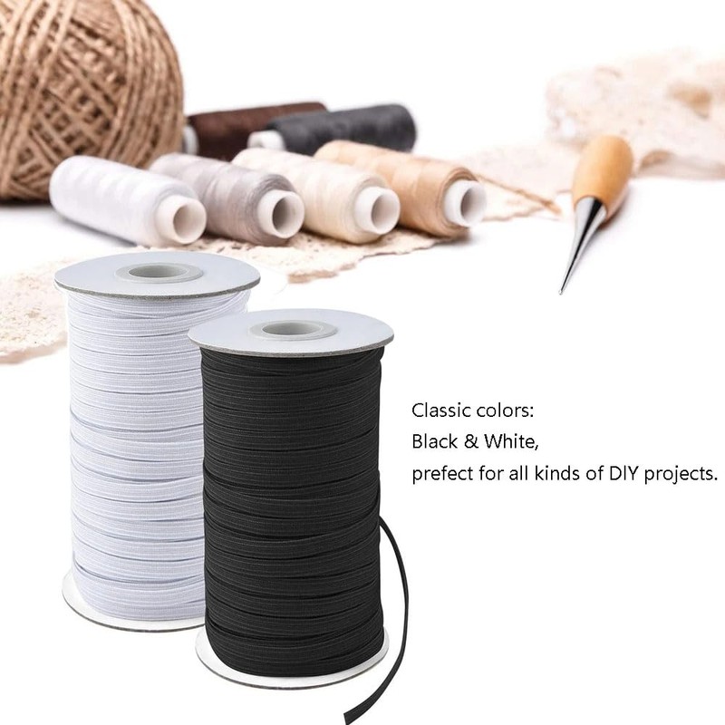 80 Yards Elastic Band for Sewing, 1/4 inch Wide Stretch