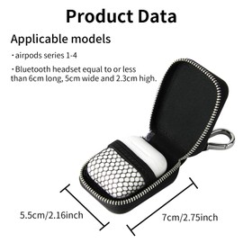 Headphones Case, Small Headphones Case, Portability Case, Earphone Cover, Hard Case, Protective Case, Headphones Storage, Universal Case for Airpods, Headphones Black