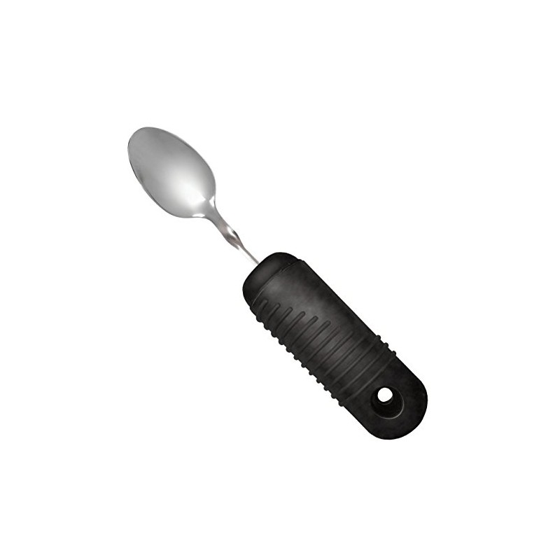 Rehabilitation Advantage Easy Grip Teaspoon with Built-up Handle, Black 3.2