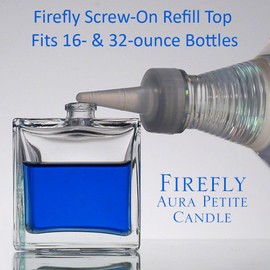 Firefly Fuels Refill Top for 16 & 32 Ounce Bottles of Lamp Oil - Screw on Lid to Funnel into Smaller Bottles and Glass Reusable Candles
