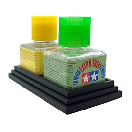 Jeff Did It! 40ml Square Bottle Glue Cement Holder Holds 2 Bottles Compatible with Tamiya Cement, Panel Liner and other 40ml Square Bottles 87038 - Holder Only (Black)