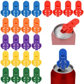 TIESOME 24 PCS Manual Can Opener, Colorful Plastic Soda Beer Can Protector Leakproof Soda Top Ring Opener Tool for Parties BBQs Beach